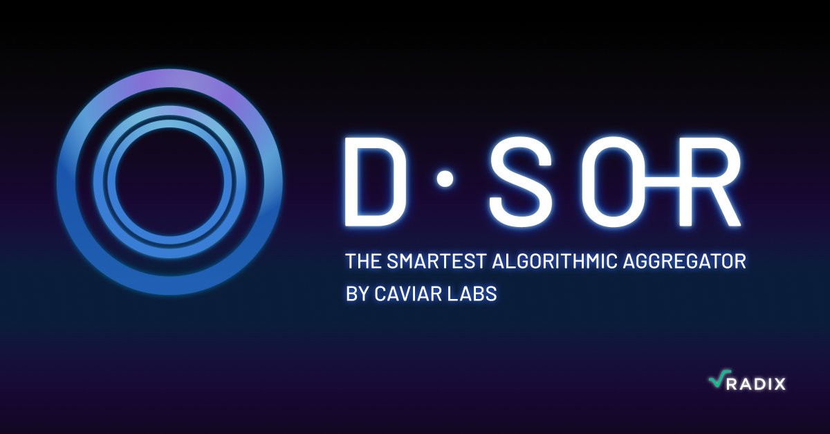 Please welcome DSOR ("dee-soar") which aggregates multiple venues of liquidity in the Radix ecosystem to provide you with the optimal trade execution

cDEX liquidity
Aggregation
Algorithmic liquidity pools ++
dsor.io

The FLOOPENNING is here...
<a href="/radixdlt/">Radix - Radically Different DeFi</a>