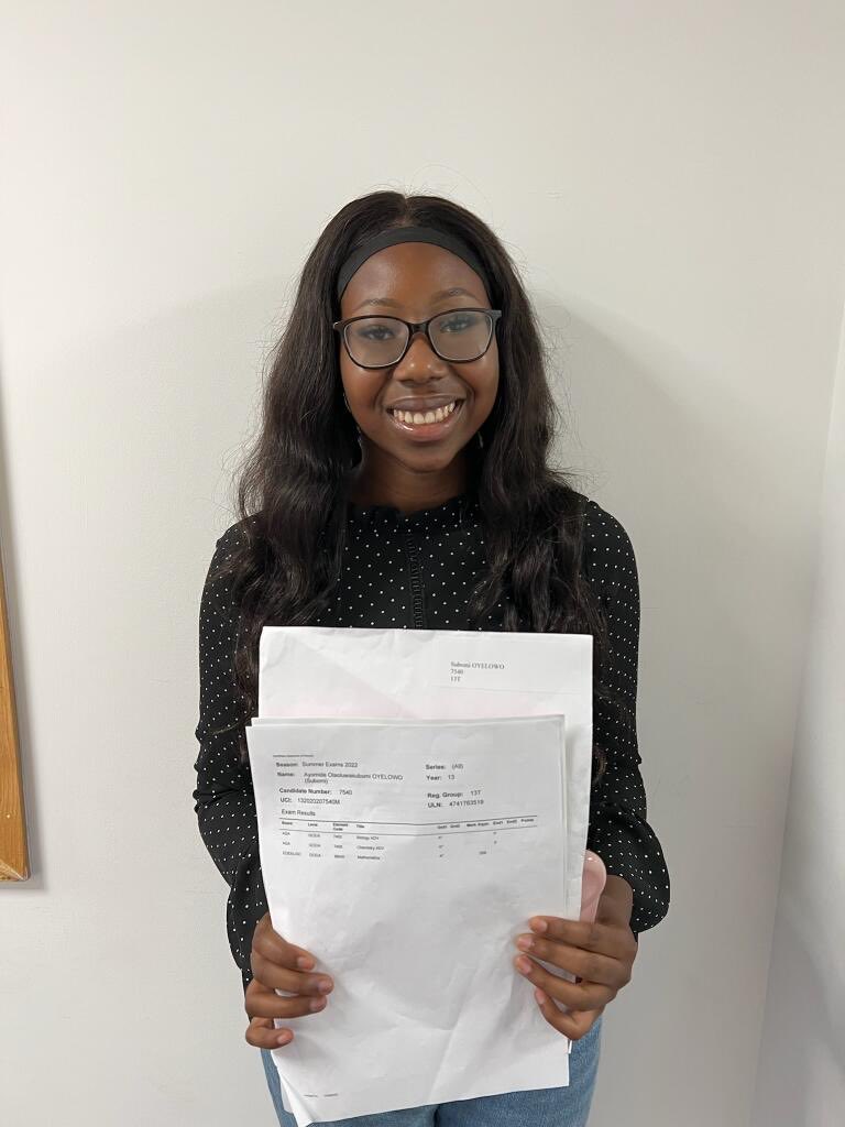 Massive congratulations Subomi on your A*A*A* grades and for securing your place at Homerton college, Cambridge university to study medicine. Apologies for not tweeting your success last week. All the best for the future.