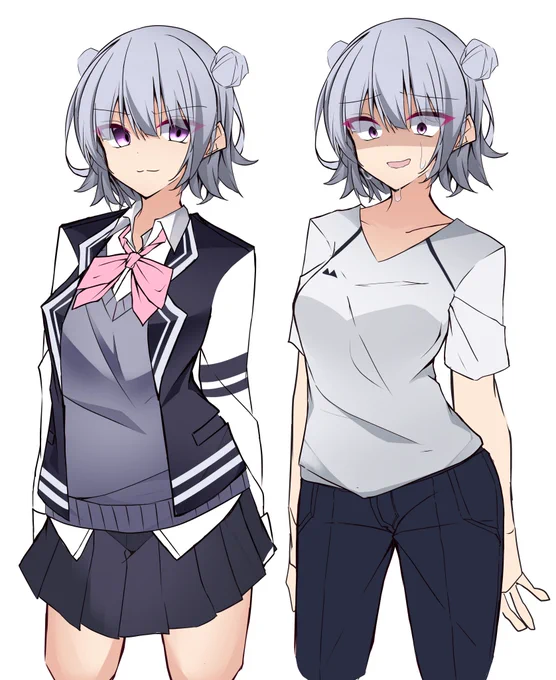花梨先輩と六花ちゃん各服差分 