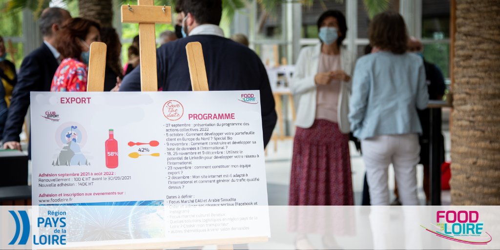 📢Vendredi 2 septembre de 10h30 à 12h30
Rendez-vous à Nantes ou en visio pour découvrir le programme des actions collectives à l'#international organisées par <a href="/FoodLoire/">FoodLoire</a> en 2023, et co-financées par la Région <a href="/paysdelaloire/">Pays de la Loire</a> 
👉 Inscription et détails sur bit.ly/3AgM0Jo