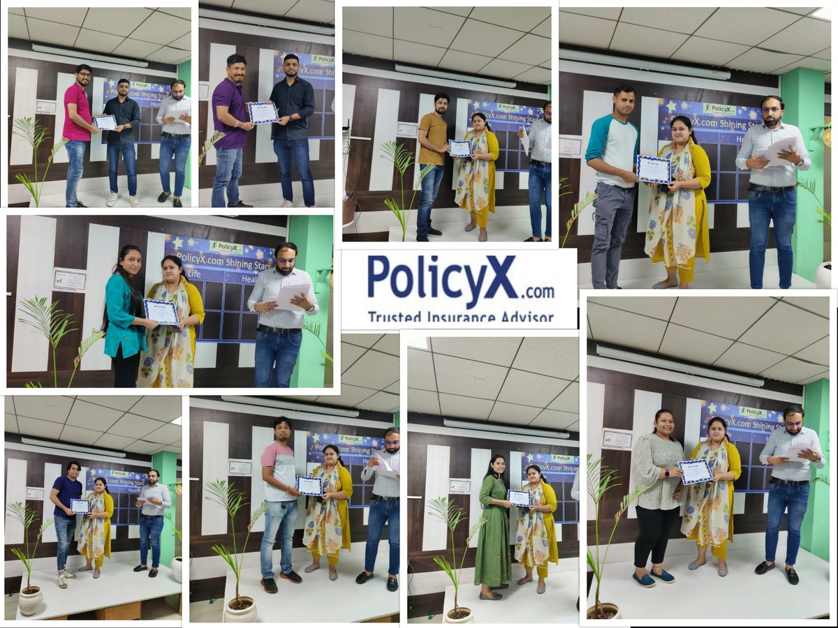 PolicyX congratulates all the winners of 'Rewards &amp; Recognitions' held today at our Gurugram office. 

Kudos to your never-ending dedication and enthusiasm to thrive. 

#policyx #topperformers #risingstars #supertl #bestperformer #qualityperformer #mostpunctual #qualityperformer