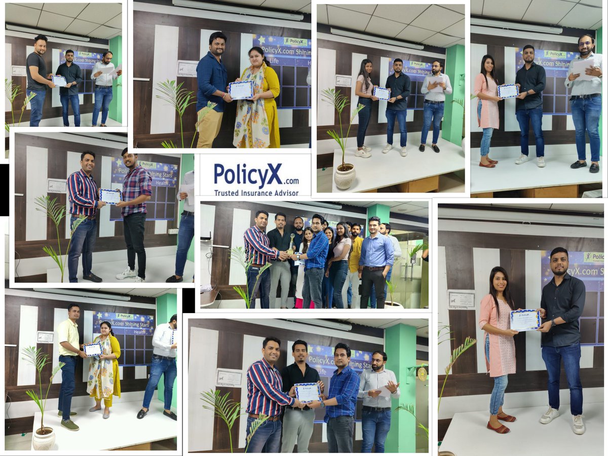 policyxcom's tweet photo. PolicyX congratulates all the winners of 'Rewards &amp; Recognitions' held today at our Gurugram office. 

Kudos to your never-ending dedication and enthusiasm to thrive. 

#policyx #topperformers #risingstars #supertl #bestperformer #qualityperformer #mostpunctual #qualityperformer https://t.co/rFwOeYPUu7