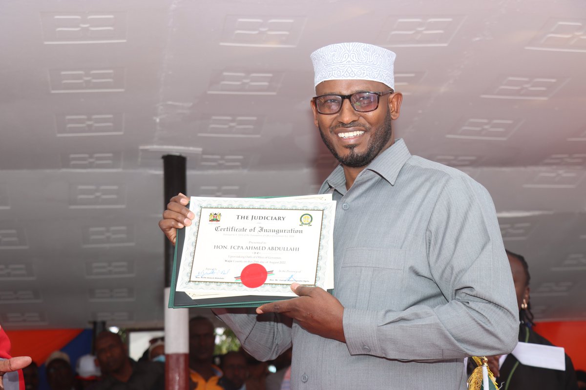 HEAhmedJiir's tweet photo. I’m truly humbled beyond words, by the firm faith and belief from all the corners of our great #Wajir County and as I assume office, I assure you that I accept this duty with utmost humility. #HopeisHere. https://t.co/wcEZHcMqlo
