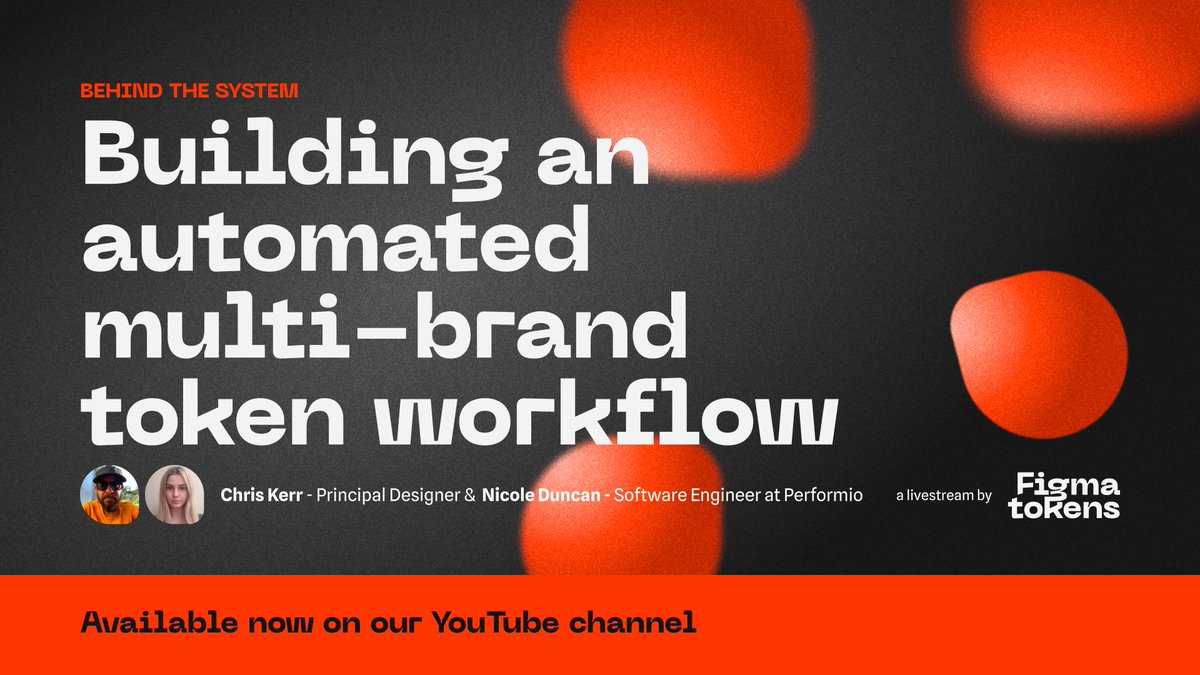 EstherCheran's tweet photo. 🎉 Today we hosted the first edition of our Figma Tokens live stream #BehindTheSystem where Chris Kerr and Nicole Duncan spoke about “Building an automated multi-brand token workflow”.
📺 Watch the recording on our YouTube channel: https://t.co/OqnBeHcy9Z https://t.co/9PiPuqfid8