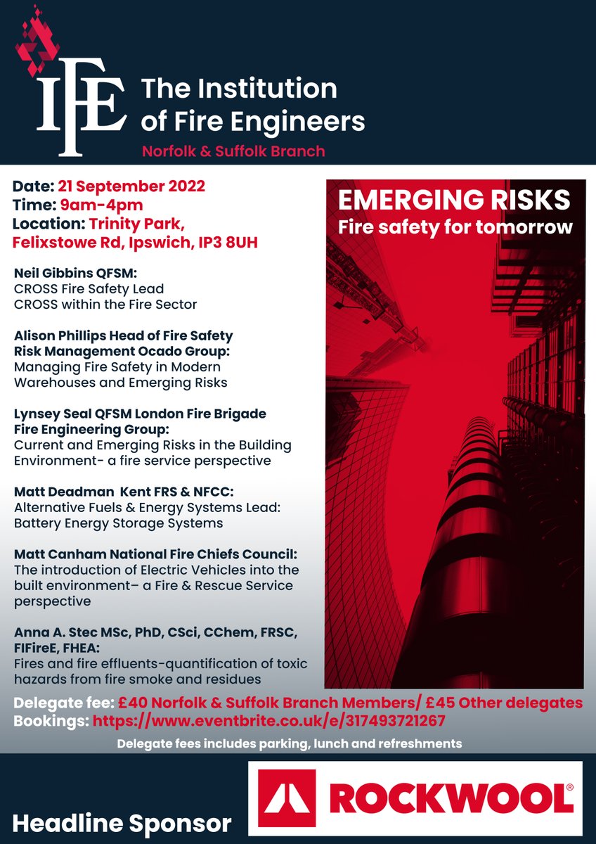IFE_NandS's tweet photo. Just under a month to go until we host our #EmergingRisks, #FireSafetyForTomorrow Conference
@TrinityParkUK
Have you booked your ticket?
https://t.co/C0fNokejHC https://t.co/GfVM8miWGr