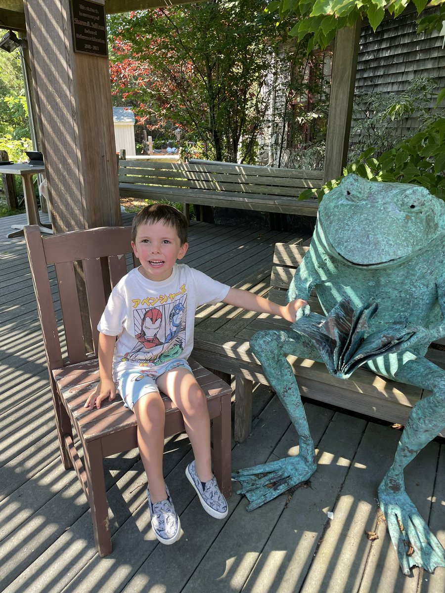 CatHadleyA2's tweet photo. On vacation with the family visiting @TruroLib and found some great books, explored the community kids garden, and enjoyed the beautiful patio! #LibraryExplorers https://t.co/xLyq4BsELm