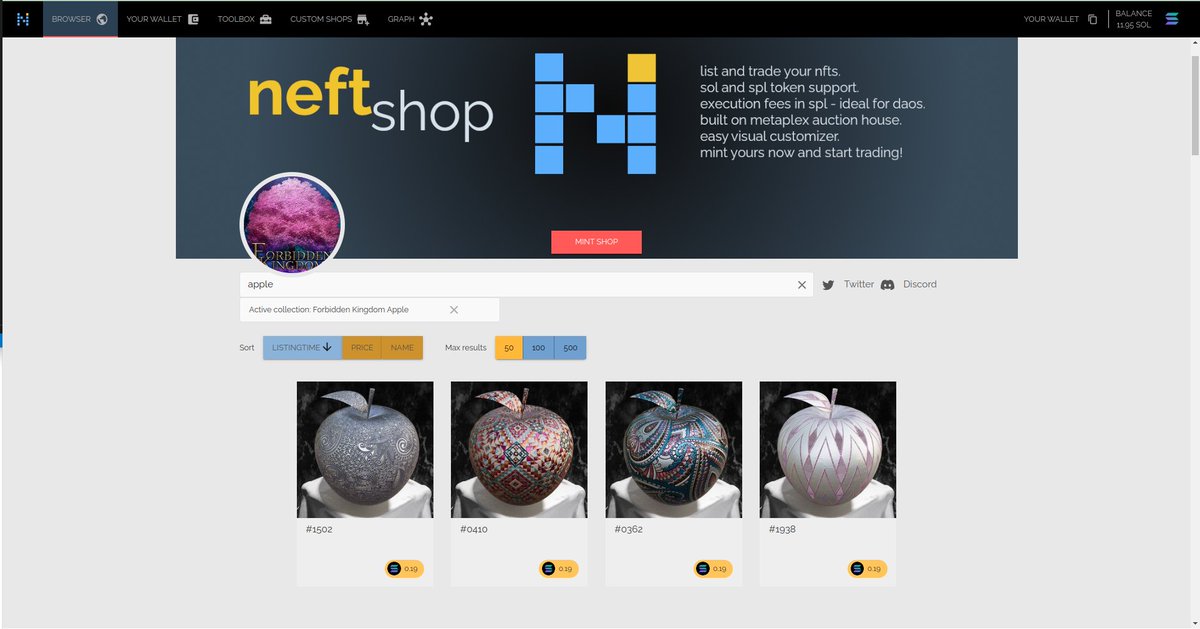 !!!! NEFT v2.0.0 IS OUT  !!!! 
Featuring:

1)  improved auction mechanics (i.e. lower fees!)
2) Set shop fees for SPL trading (as a shop owner you can recoup your SOL costs!)
3) Improved SSR and faster load times
4) Execution fees in SPL (NOT SOL) - ideal for DAOs.