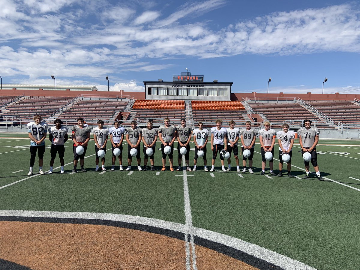 NatronaFootball's tweet photo. These Seniors, Juniors Sophomores and Freshmen have perfect attendance through fall 2-a-days and 1st game prep #15StraightDays #WellDone #RunTheOrange https://t.co/LunzvvP4q9