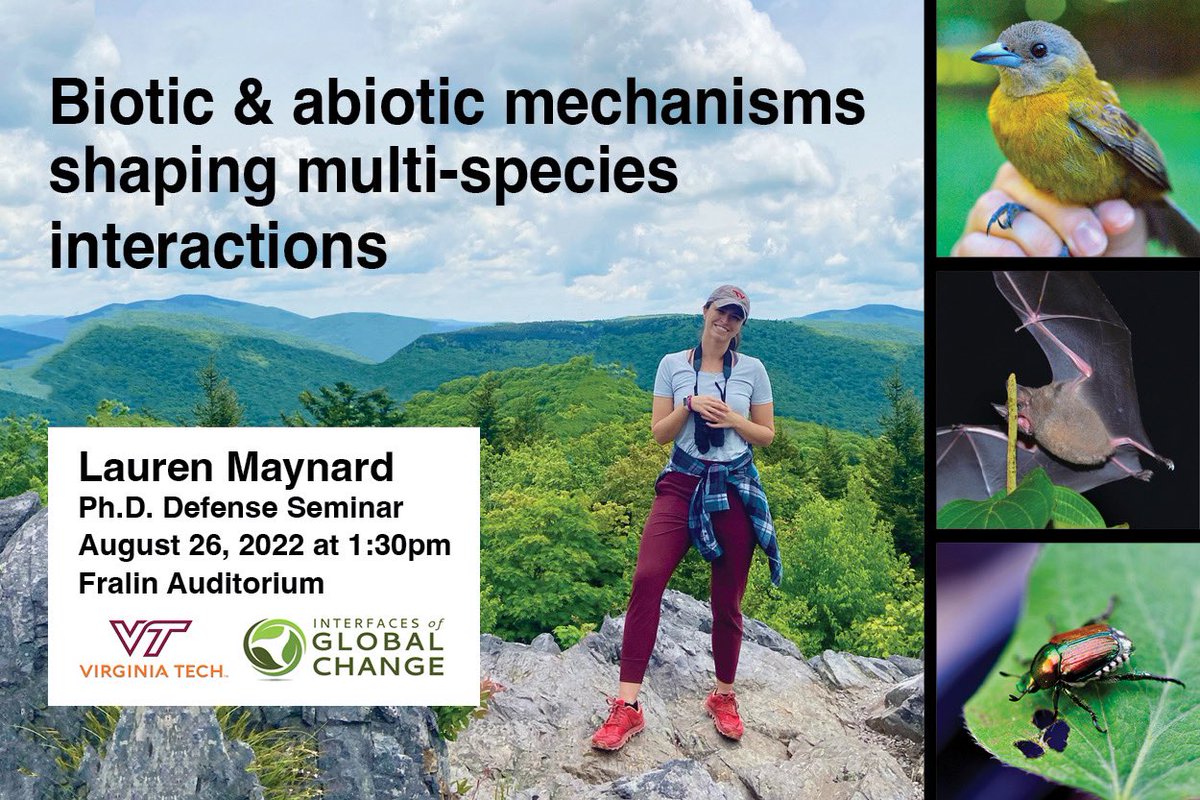 I defend my dissertation TOMORROW! Stop by to hear about species interactions and the mechanisms that shape them!