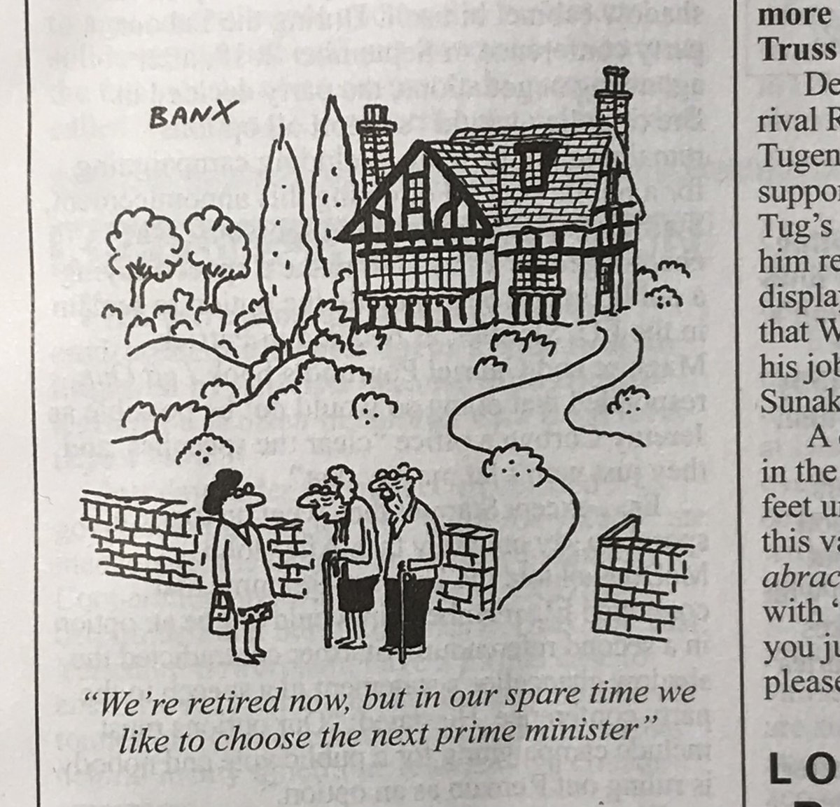 Banx (@banxcartoons) on Twitter photo As seen in the current issue of <a href="/PrivateEyeNews/">Private Eye Magazine</a> #toryleadershipcontest #rishisunak #liztruss As seen in the current issue of <a href="/PrivateEyeNews/">Private Eye Magazine</a> #toryleadershipcontest #rishisunak #liztruss