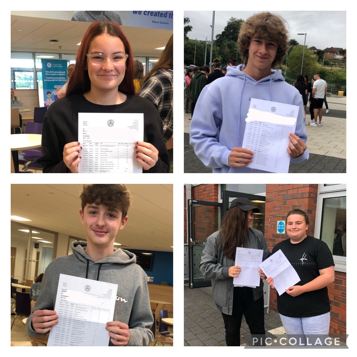 Lots of smiles at Islwyn High today! 😁 Here are some of our pupils who are celebrating their well earned results. Congratulations to all who received their GCSE results! We are all so proud of you! 👏🏼 #BelongBelieveAchieve