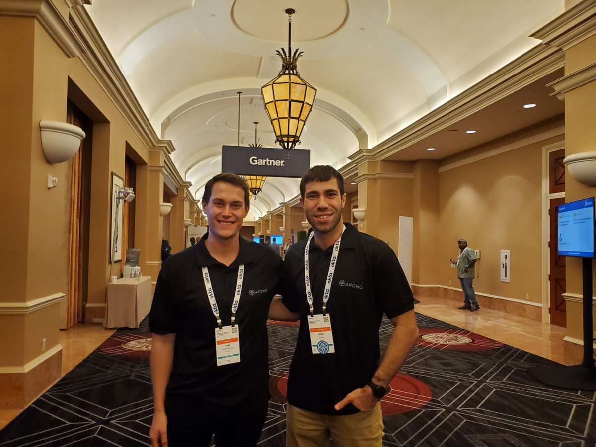 Tom &amp; I represented Apono at the <a href="/Gartner_inc/">Gartner</a> IAM Summit in Nevada.😎
Giving 'Just in Time' and 'Just Enough' access that is tailored and automated for your needs, in a way that reduces standing privileges to a minimum is the way to go. Thanks <a href="/hbernardes/">Henrique Bernardes B. Teixeira</a> for a great conference.