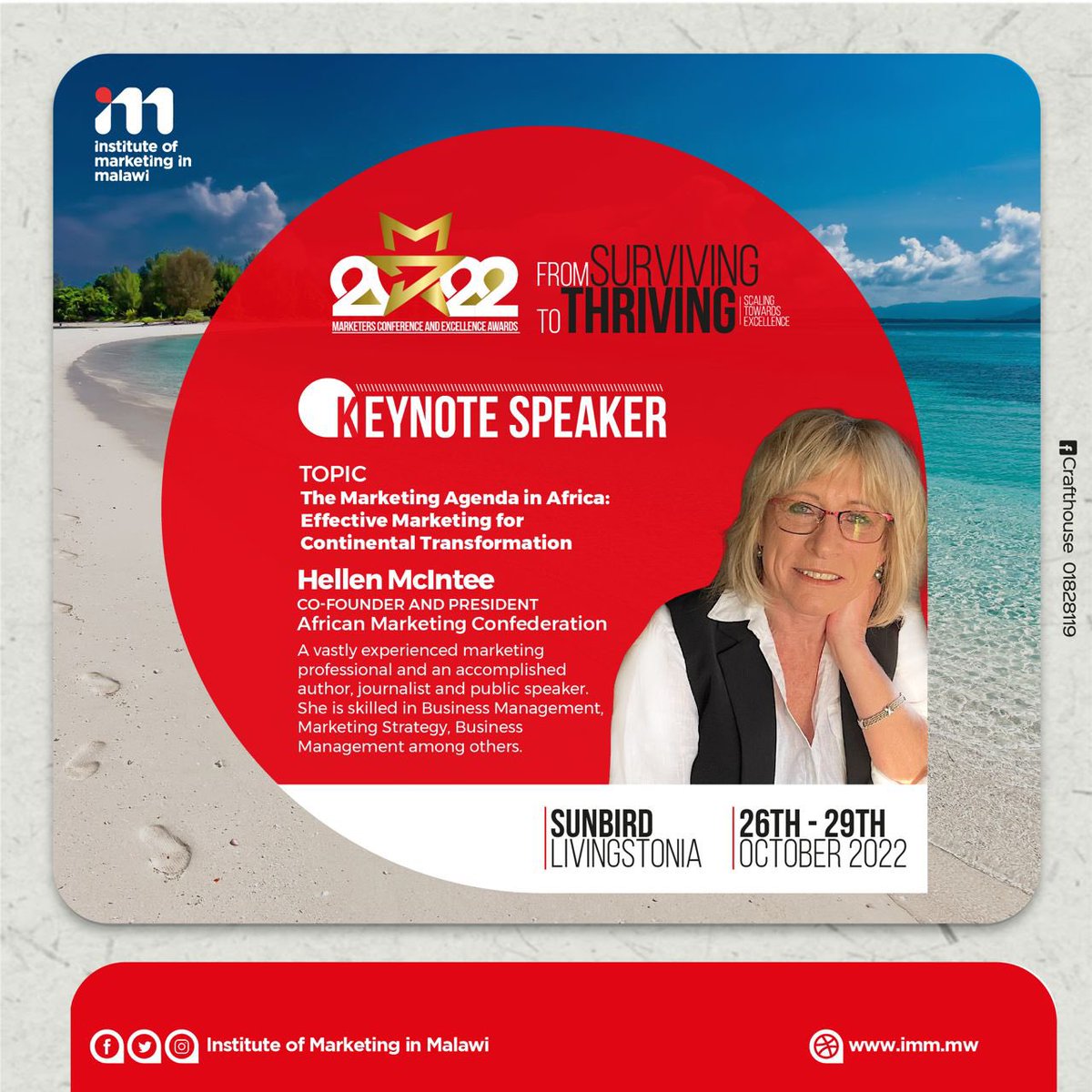 IMM265's tweet photo. Introducing our Keynote Speaker:

As the countdown to our conference continues, we are excited to introduce our Keynote Speaker at this year’s conference, Hellen McIntee. 

She is the co-founder and President of the @connect_amc 

#itstimetogrow
#itstimetoexcel
#itstimetothrive https://t.co/BTb2W8ZUEl