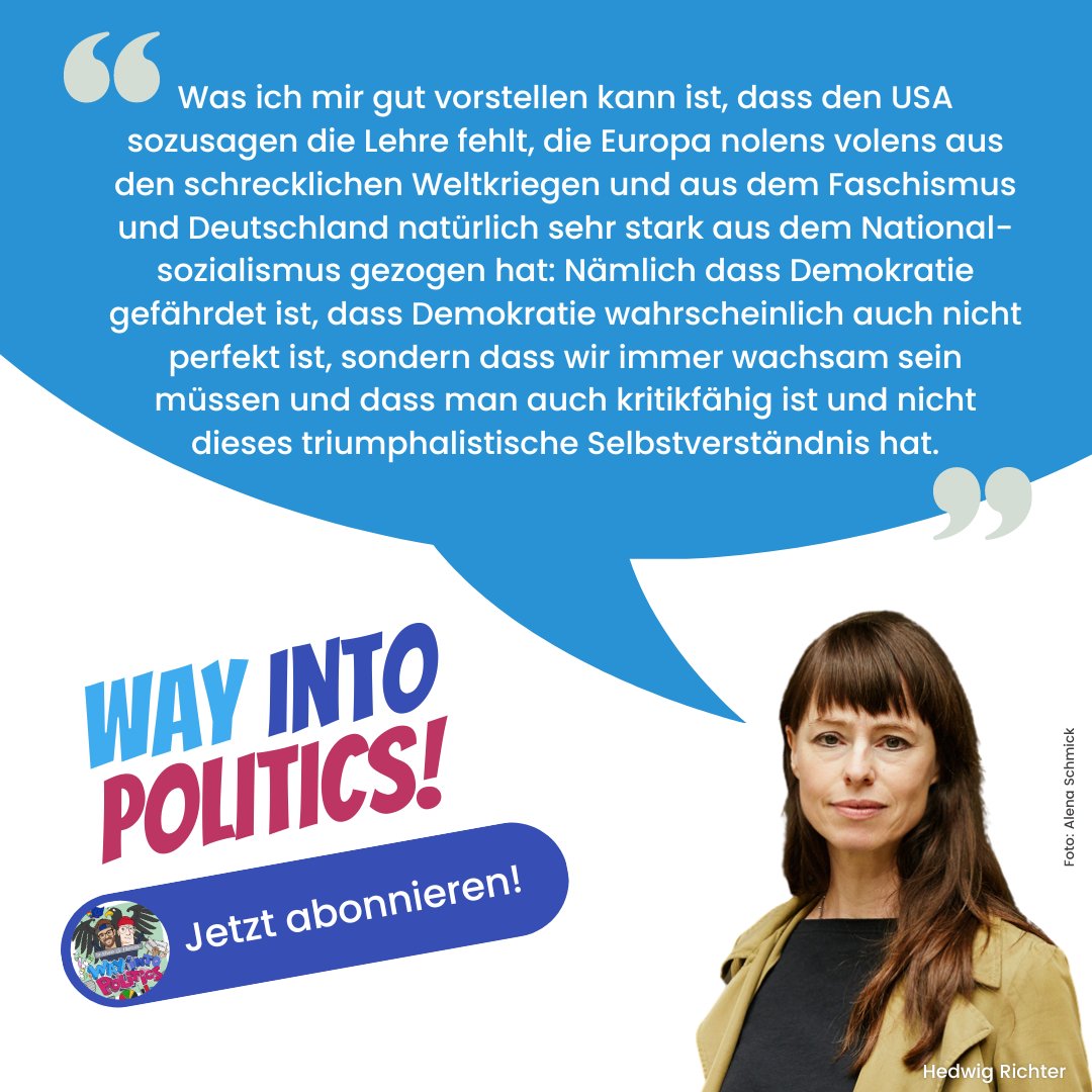 EABBerlin's tweet photo. „Hand aufs Herz: Twitter oder Zeitmaschine?" In der neuen Folge des #Podcasts #WayIntoPolitics unterhalten sich Julius u. @chrjohann mit @RichterHedwig über die Lage von Demokratien in Europa u. was Freibier mit dem Wahlrecht zu tun hat. Zur Folge:▶️https://t.co/aKeYoRA6A8 https://t.co/g8rbxZVSP8