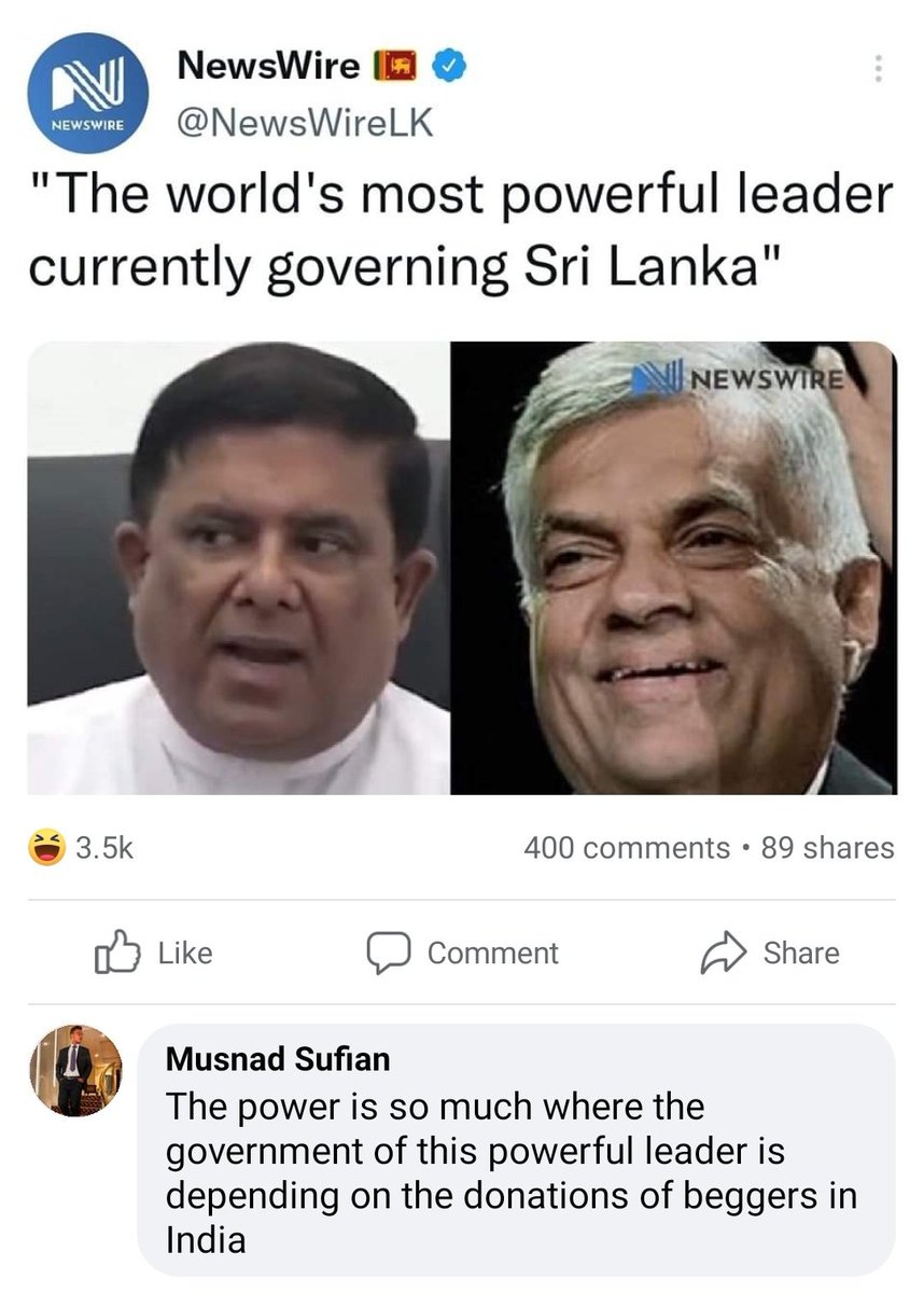 EjazzJazz's tweet photo. So true...#අරගලයටජය #BreakingNews #SriLankaCrisis #SriLankaEconomicCrisis #SriLanka #ranilwickremesinghe https://t.co/HCGblZrEqp