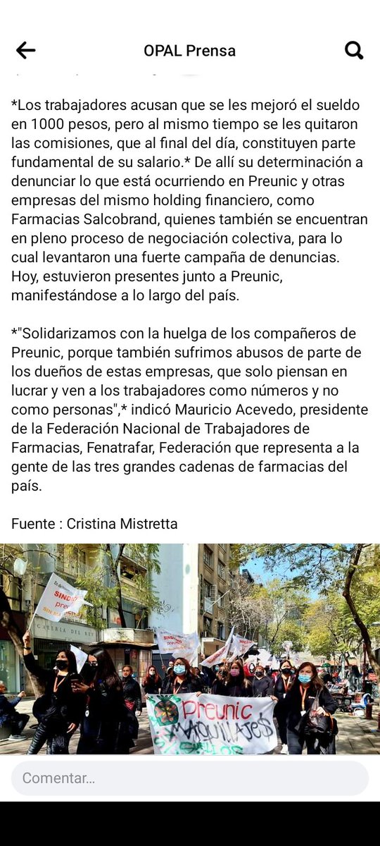 LaLa71586169's tweet photo. El grupo Yarur, dueños de #Preunic tienen a sus trabajadores y trabajadoras en la miseria, basta de abusos! #Apruebo #AprueboCrece #Apruebazo #AprueboConEsperanza #AprueboUnChileMejor #Apruebo4deSeptiembre #AprueboNuevaConstitucion #AprueboDeSalida #Chile https://t.co/r3UWOebhwc