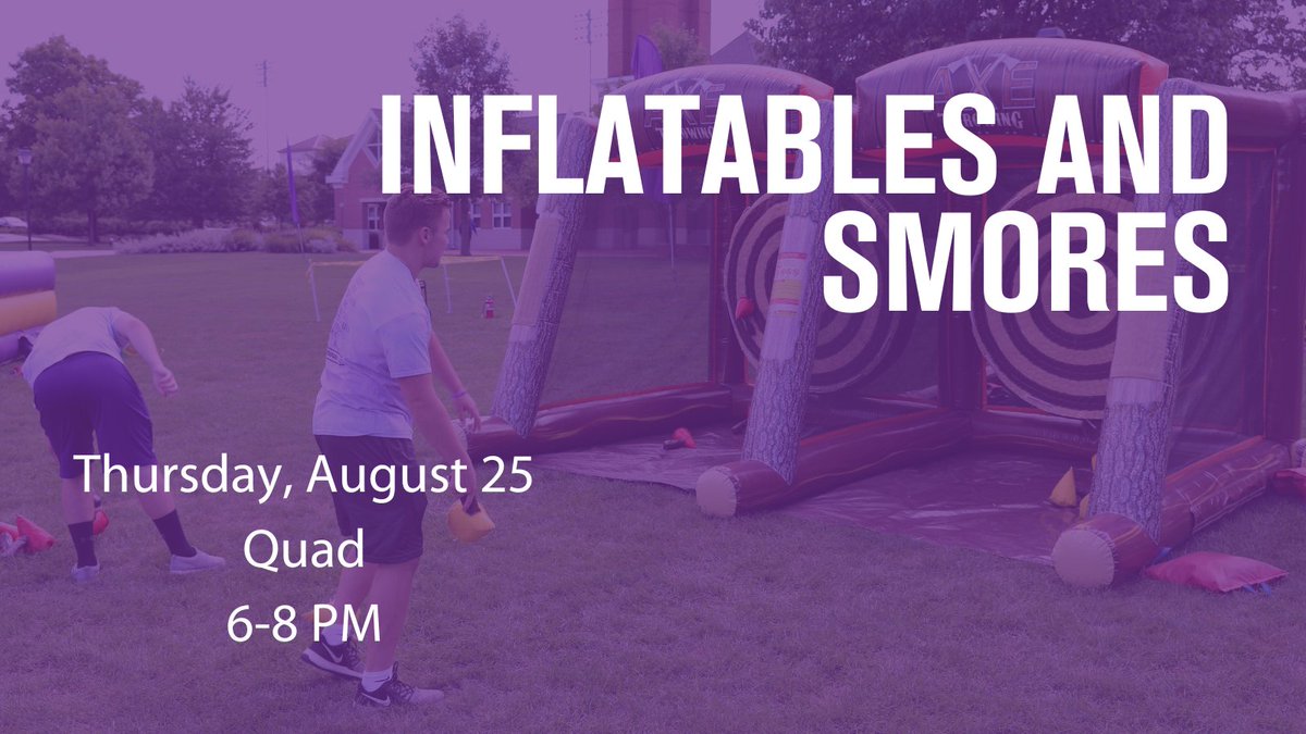 whattodoatmount's tweet photo. Unwind with inflatable jumpers and games in the Quad tonight, topped off with roasting marshmallows over the fire with all of your fellow Raiders! https://t.co/e7GoV2CqFN