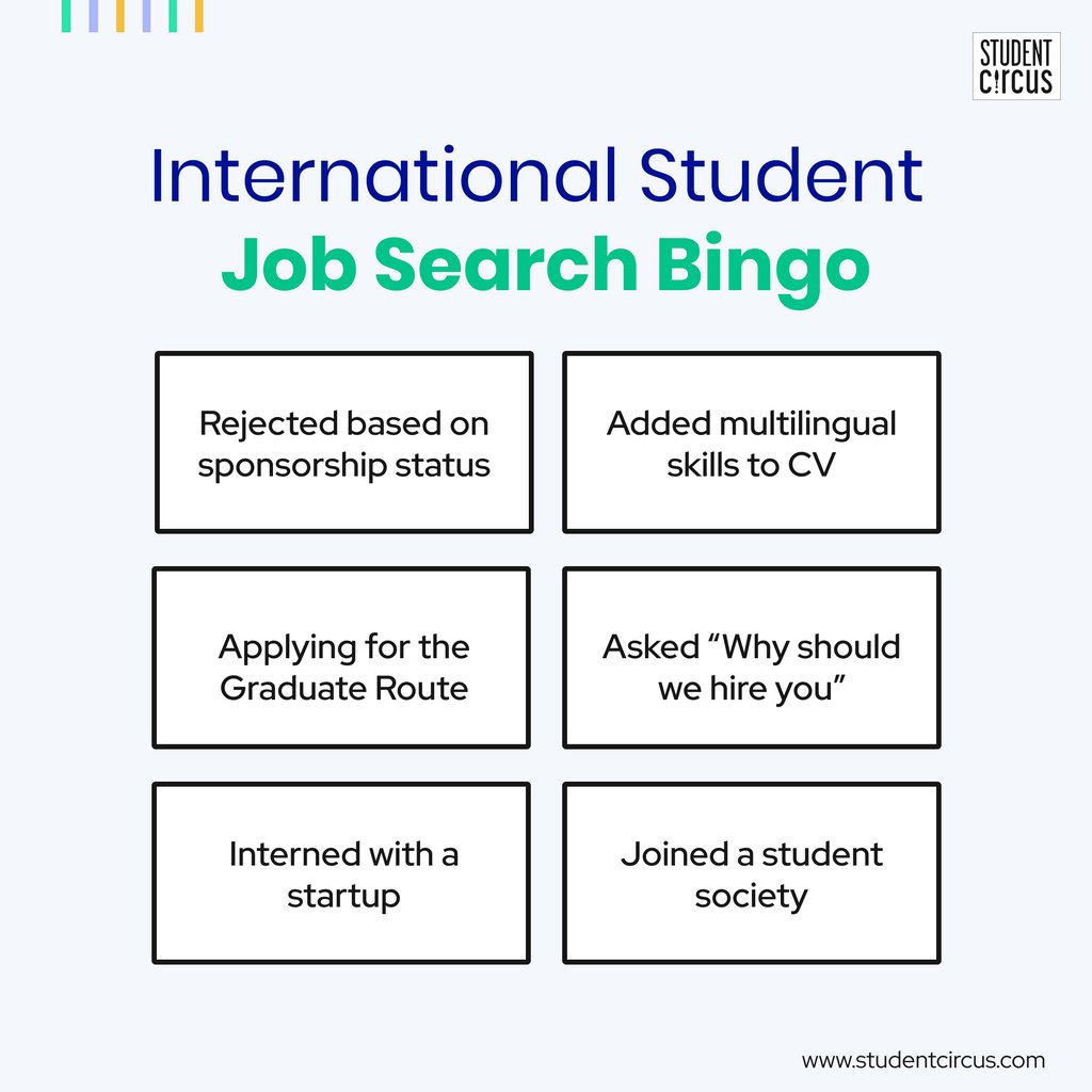 StudentCircus's tweet photo. If you have experienced everything then Bingo! You are an international student doing your best 🎉
#StudentCircus #InternationalAtWork
#resume #careeradvice #careerdevelopment #jobhunt #careertips #jobopportunity #careercoaching #jobapplication https://t.co/DNBqIWpWOd