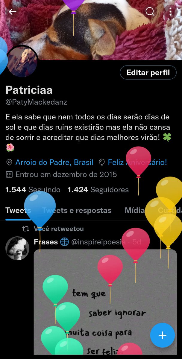 PatyMackedanz's tweet photo. Obrigada Deus por mais um ano de vida, sobeeee balão 🥳🥳 https://t.co/IfuMFWGGCr