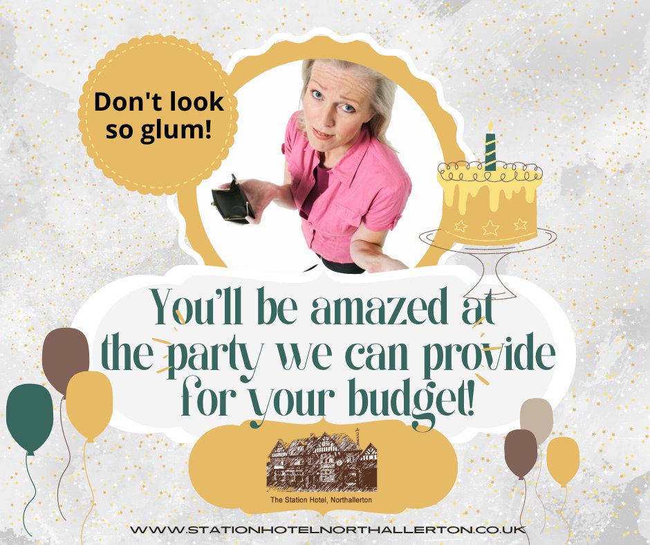 Even when times are tough, we'll do our utmost to give you a special occasion to remember for a budget you can afford. Give Rob a call on 07596 844212. stationhotelnorthallerton.co.uk/functions #Northallerton #pub #venue #privateroom #catering #functions