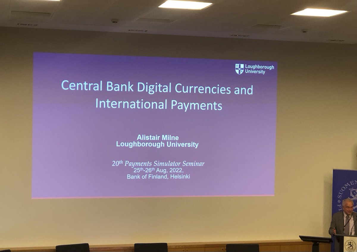 Kemppainen_Kari's tweet photo. In the afternoon session at the 20th Simulator Seminar at the Bank of Finland focus was among others on Central Bank Digital Currencies and International Payments #payments #CBDC #SimulatorSeminar #BOFseminar https://t.co/Ng1UF0yKrA