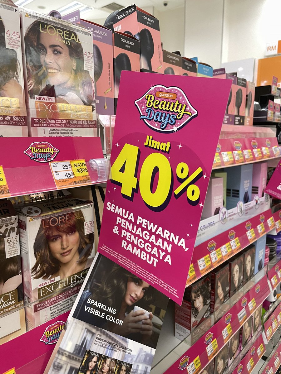 brgsjks's tweet photo. Yang ditunggu-tunggu akhirnya tiba. 50% off shampoo &amp; conditioner kat Guardian! Colour rambut ada 40% off. Sampai 31st August. Gooooo serbu! https://t.co/0hSOL0XYWa