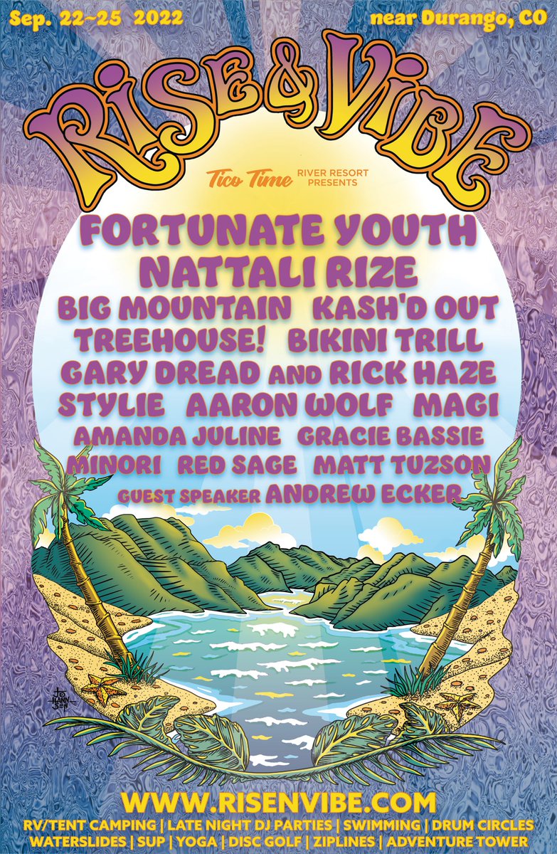 New Mexico and friends in Southern Colorado! This is a dope camping festival at Tico Time Resort and we’re joining an epic lineup! 
Get your tickets now and come spend a weekend with us at the end of September. 🙏🏽
<a href="/ticotimeresort/">Tico Time River Resort</a>