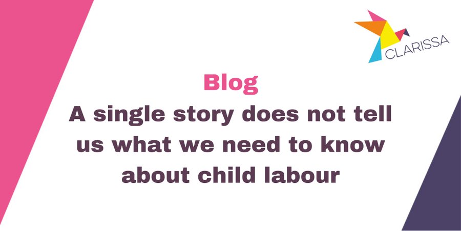 ChildLabourActn's tweet photo. π One story alone cannot reveal the complex realities of #ChildLabour
π° Have you read our blog? Explaining how the CLARISSA programme is rooted in evidence from over 800 #LifeStories shared and analysed by children in the #WorstFormsOfChildLabour π
https://t.co/0VPFOQL3eW https://t.co/87ky8weISJ