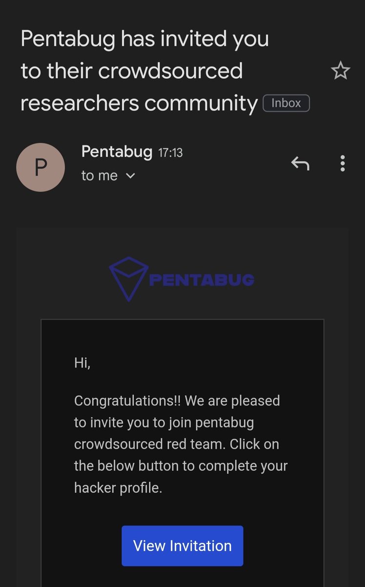 3nc0d3dGuY's tweet image. I am so excited to be a part of the PentaBug Red Team. Looking forward to hunt on @pentabug. pentabug.com.
#pentabug #letsgohunting