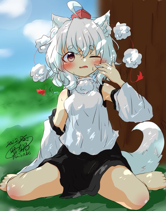 らくがき椛ちゃん
「木陰に入っても暑いね…!」🐺💦 