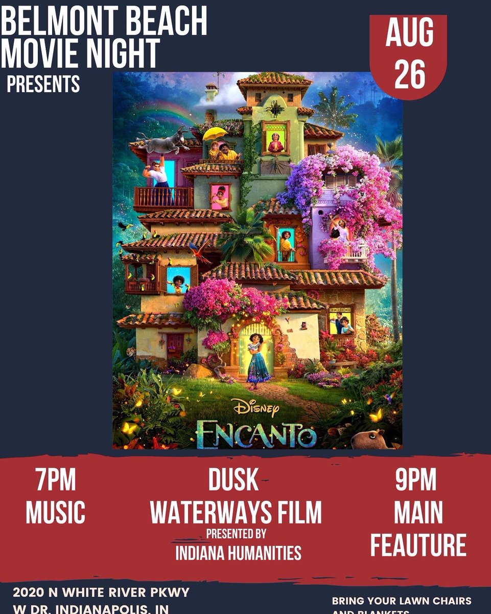 ebonythewriter's tweet photo. weโve got A LOT going on at Belmont Beach this weekend!
๐ฟ Movie Night Friday 8/26 showing Encanto and @inhumanities Waterways films
๐จ Beautification Volunteer Day on Saturday
#Haughville #Indianapolis https://t.co/WgVxdgdClR
