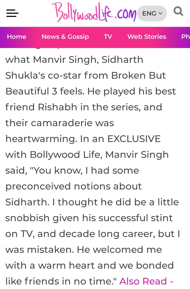 sid_lovebot's tweet photo. "A Star is born and cannot be created" ❤💫

Such a heartfelt one from Manvir. Just ydy was talking abt how Sid made some great friends from BBB3 sets.. how Sonia keeps telling abt his life lessons &amp; missing him always..
Manvir shared the same 🥺

CHARTBUSTER DKKA
#SidharthShukla https://t.co/StfnvQVyoY