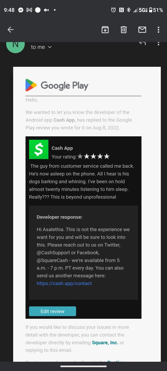 tru_stud21's tweet photo. @CashSupport what's the point of asking me to reach out to you guys???? If you're still not helping. You leave responses like this...as an effort to throw others off. Which is COMPLETELY UNFAIR AND UNETHICAL. Because, it's all a lie. https://t.co/K3oeUjI5bR