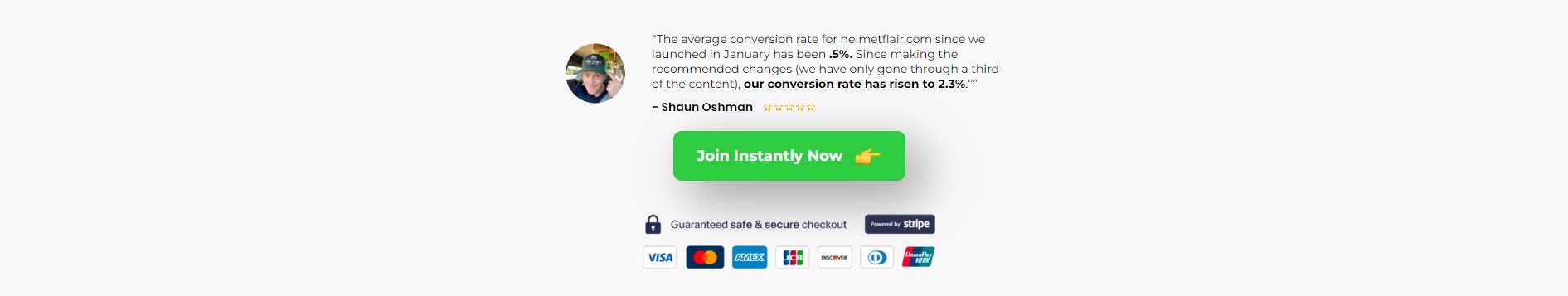 4) An Attention Grabbing CTA

Another piece of social proof is above the button with the star rating