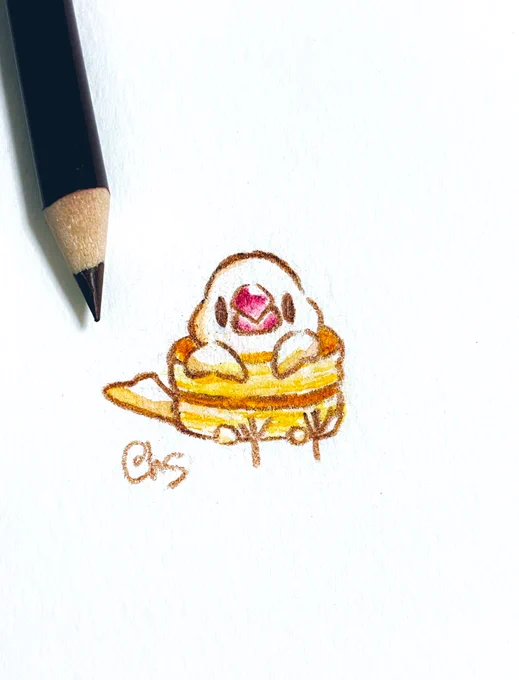 ホットケーキな文鳥ちゃん 