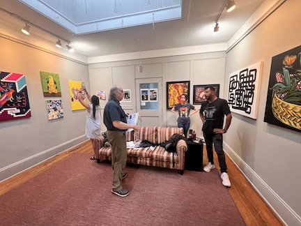 kbywrites's tweet photo. Fab photos by @antoniodjalanis! Sneak peek into our exhibit opening at Last Friday in Hillsborough 8/26. Featuring  Ainara Navarro, @antoniodjalanis, Cornelio Campos, @luismackinney (&amp; @donnyoungphoto images of #EnriqueAlférez sculpture)  https://t.co/Gsj4F6hrGn @revistalatinanc https://t.co/nEZR4DFMj6