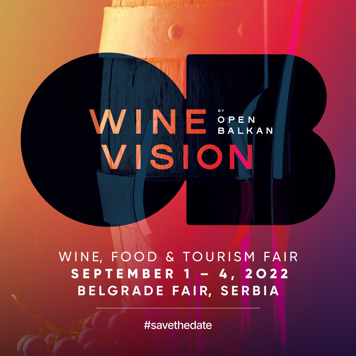 serbiatourism's tweet photo. From September 1 to 4, during the "Wine Vision by Open Balkan" fair, Belgrade will bring together the most eminent winemakers, winegrowers, cellar masters, oenologists, sommeliers, and wine merchants, as well as exhibitors from the world's most famous wineries. https://t.co/sgU0C54CPR