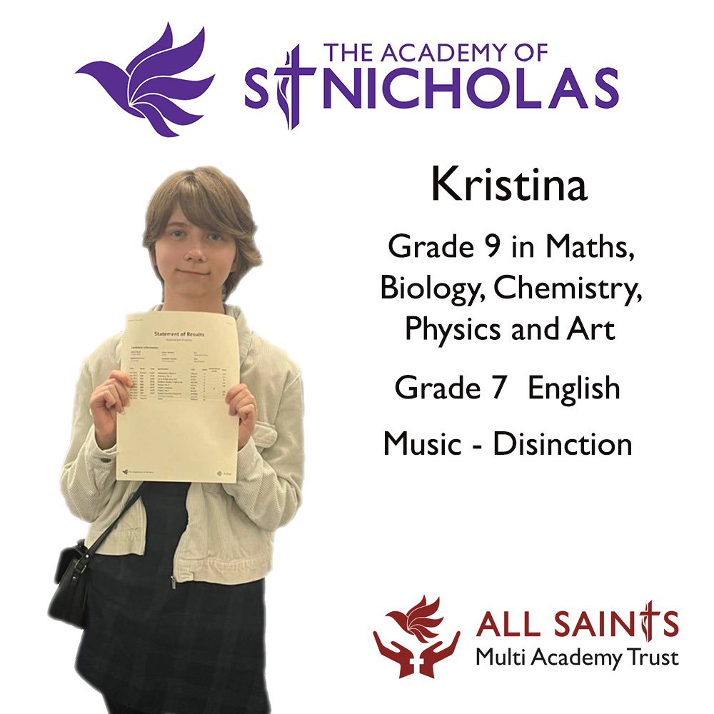 AcademyStNics's tweet photo. Congratulations Kristina! Superstar! #proud #ambition #resilience https://t.co/Ghk5UswNNM