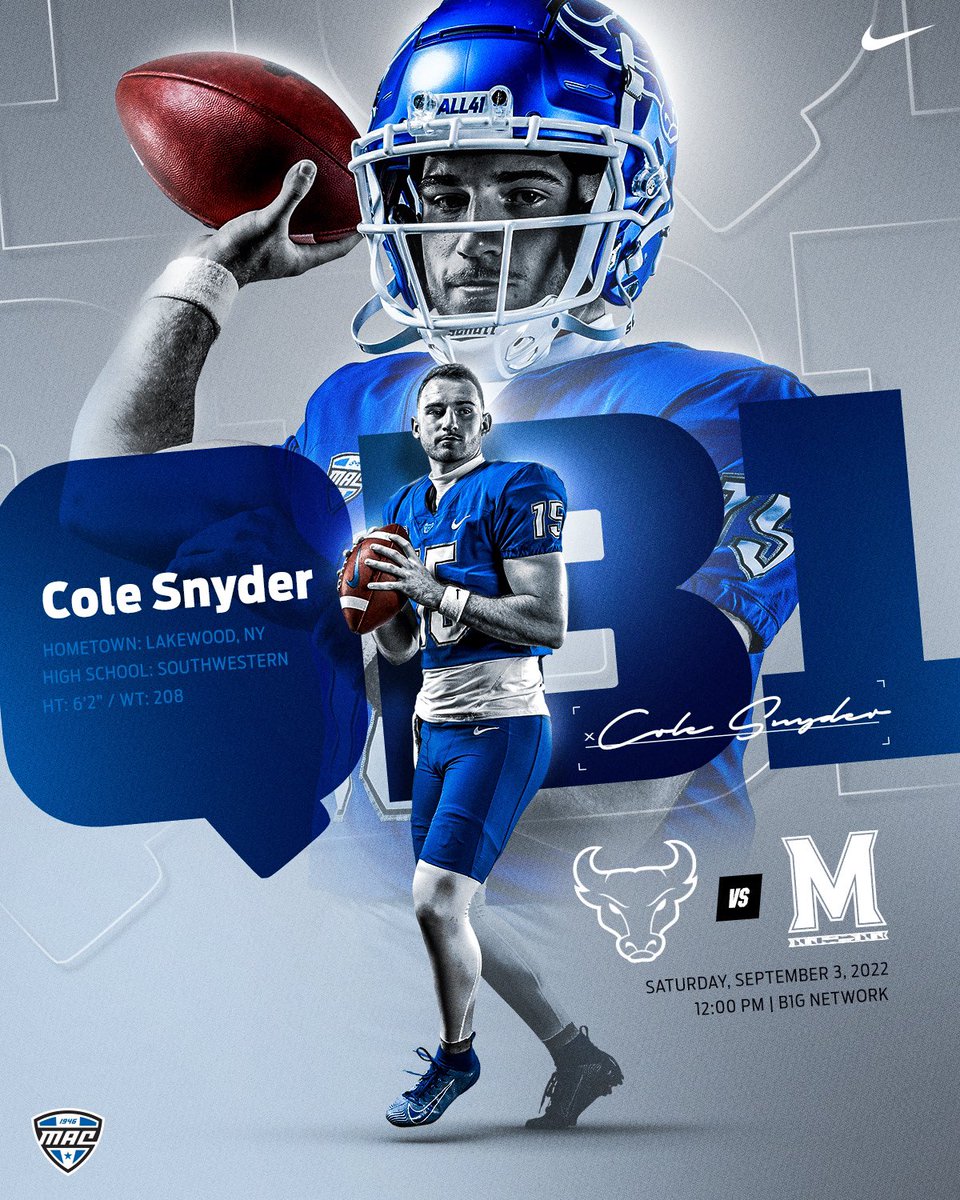 College Fantasy Football on Twitter "Buffalo QB Cole Snyder named the
