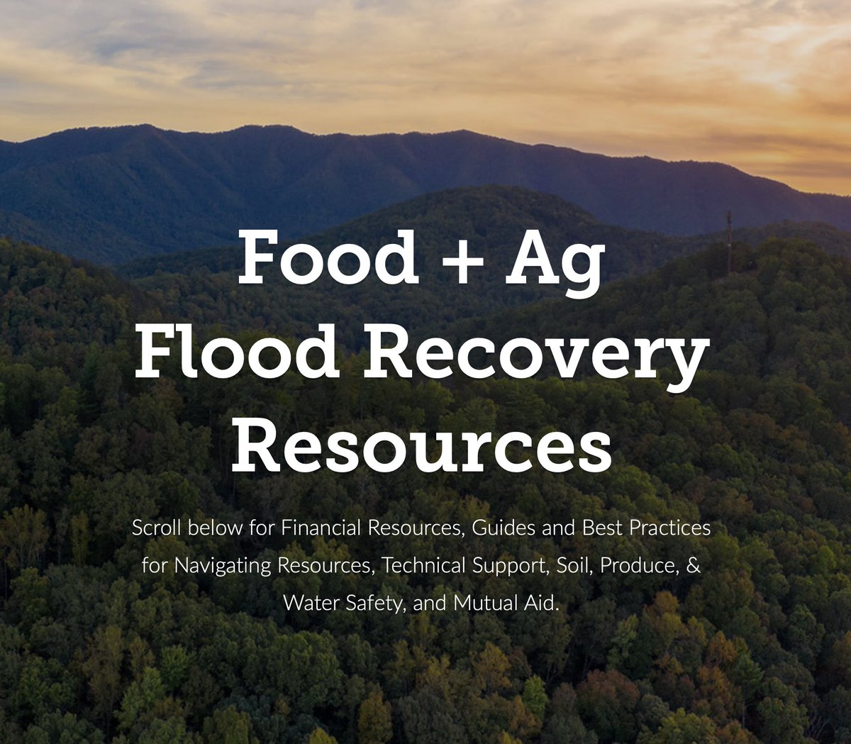 We've added a few more resources to the Food + Ag Flood Recovery Resources page that we co-developed in partnership with @farmallianceky, <a href="/Organicky/">Organic Association of Kentucky</a>, <a href="/KYHorticulture/">KY Horticulture Council</a>, and the @KYCenterforAg! Link here: