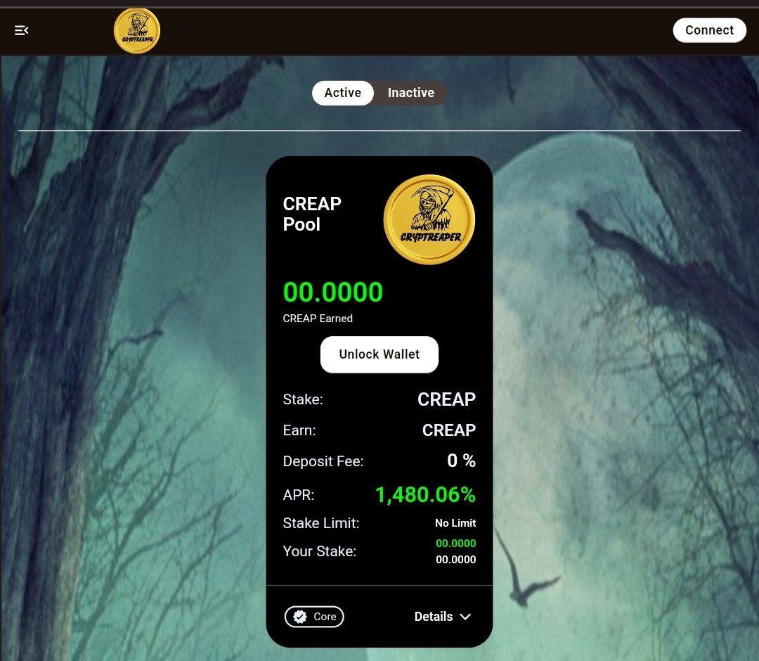 cryptreaper's tweet photo. Stake CREAP and Earn CREAP
Staking Live - https://t.co/7zzrhX5fz7

With a Very flexible staking pool .
Features:
- unlocked pool , no time Boundation
- Zero deposit fee
- Zero withdraw fee 
- Good APY . https://t.co/Cj2nfbs1vn