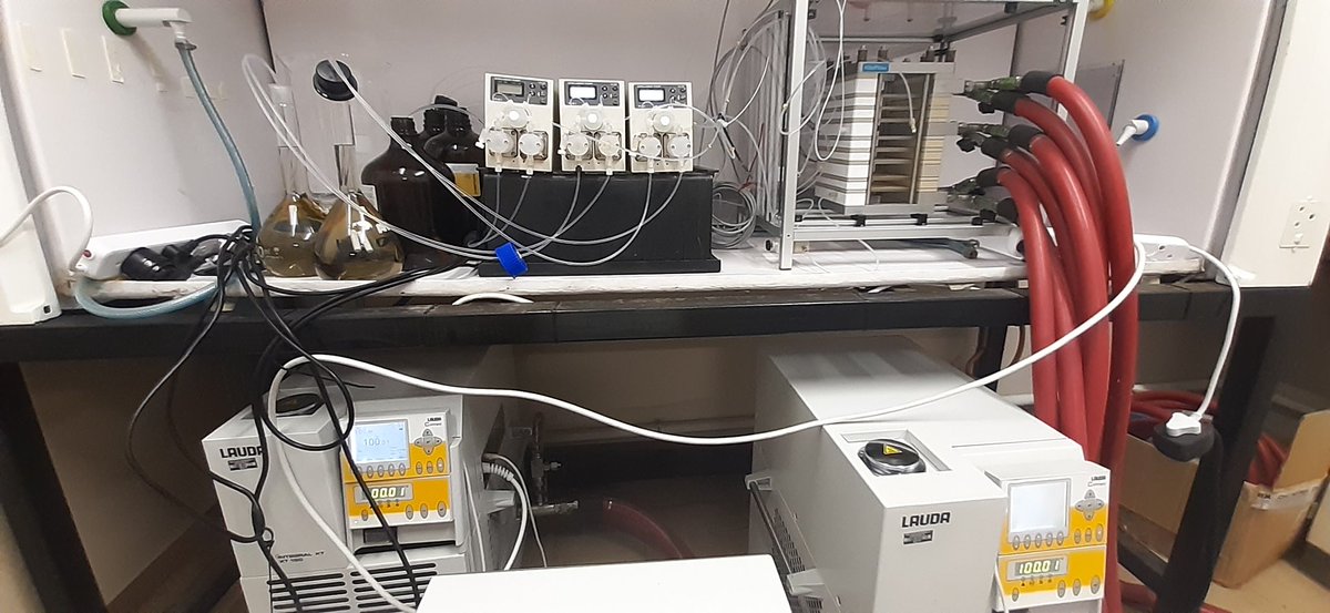 FaithAkwi's tweet photo. All systems go says the boss! @ProfPaulWatts @Chemtrix #multigramsynthesis #APIsynthesis #flowchemistry #kiloflow https://t.co/tFSkAKEIBV