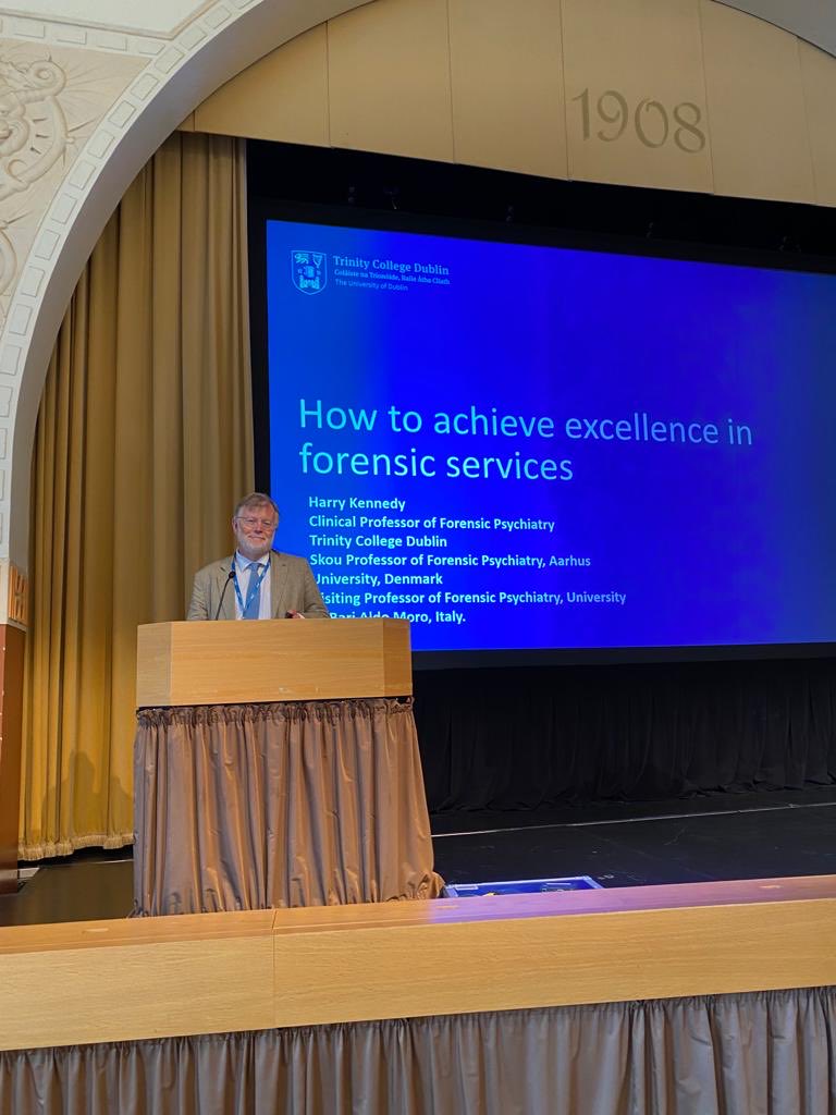 Harry Kennedy ⁦@Bass57Hounds⁩ keynote - must focus on excellence in forensic services, Nordic symposium Forensic Psych Helsinki. It’s what our patients & their families deserve ⁦@IrishPsychiatry⁩ ⁦@TCDPsychiatry⁩ ⁦@annedohertypsy⁩ ⁦@rcpsychForensic⁩