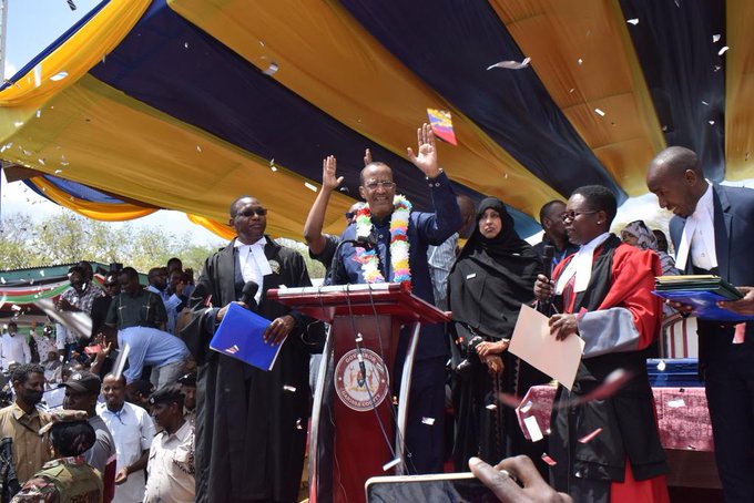 Milele_FM's tweet photo. Garissa County Governor H.E. Nadhif Jama sworn in at Garissa  Primary Grounds.
#KURA2022 
📷 Courtesy https://t.co/wZ2JOJeoc0