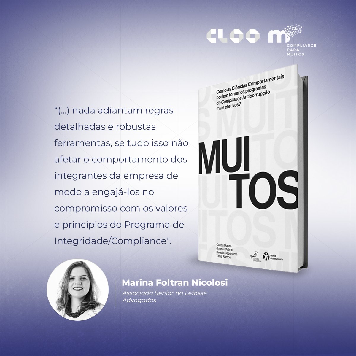 Agradecemos à Marina Nicolosi pelos comentários sobre o livro “MUITOS".

E você, conhece o livro Muitos? 

Para baixar o seu e-book gratuito, basta acessar: ow.ly/behO50Ks4ky