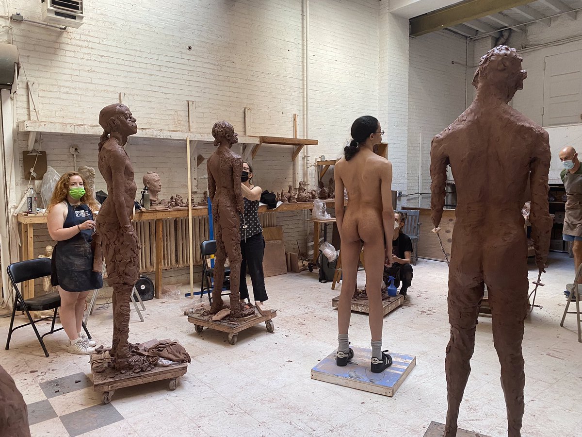 figureno2's tweet photo. Come pictures from when I worked at NY Studio school as a model. I really enjoyed working with this class. Very comfortable. #art #sculpture #model #figuredrawing #figuredrawing #nsfw https://t.co/SPjnVj7Caw
