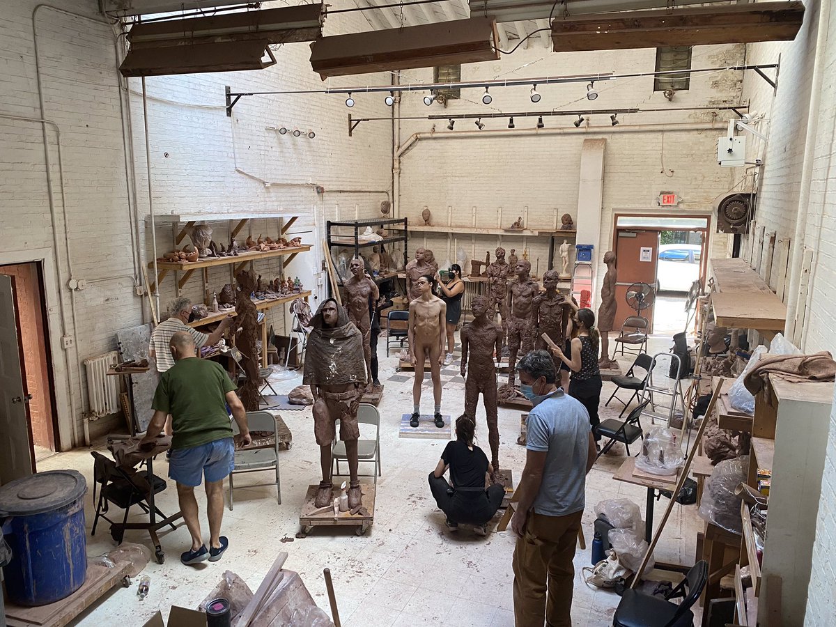 figureno2's tweet photo. Come pictures from when I worked at NY Studio school as a model. I really enjoyed working with this class. Very comfortable. #art #sculpture #model #figuredrawing #figuredrawing #nsfw https://t.co/SPjnVj7Caw