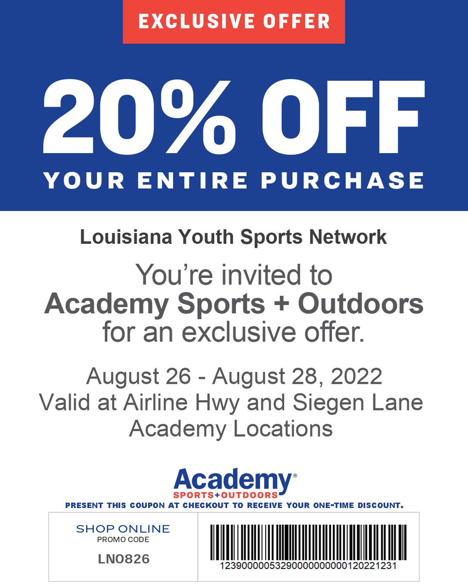LYSNMediaGroup's tweet photo. 💵💰ACADEMY SPORTS and LOUISIANA YOUTH SPORTS NETWORK: Kickoff With Fall Savings August 26th-28th 💵💰“Make OUR YOUTH A Priority Again!!!”... #OutWorkEverybody &amp; #OutReadEverybody to #BecomeTheLion #MadeDifferent #WeBuilt4This #ItsInMyDNA #TheFuture #1ForAReason https://t.co/UWwgebTOHv