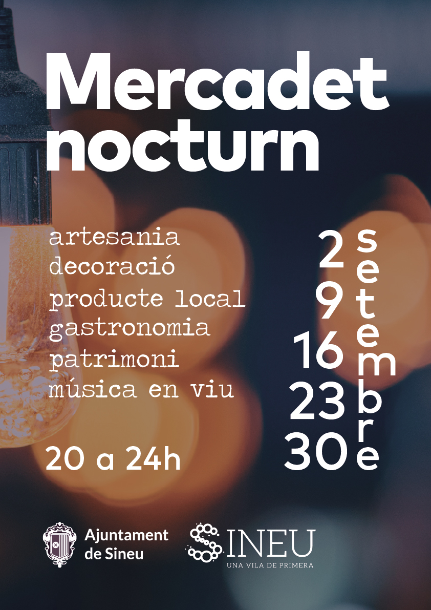 👉 Atenció! Tindrem un setembre de primera, tornen els mercadets nocturns tots els divendres del mes. Més informació: bit.ly/3wwnNxz