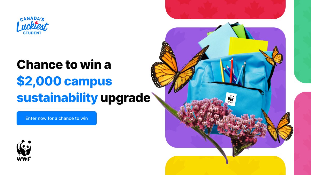 🌳 This is amazing! WWF-Canada is offering a $2,000 campus sustainability upgrade in Canada’s Luckiest Student. Add this prize to your CLS bundle today for the chance to work with WWF-Canada and make a difference! studentlifenetwork.55rush.com/cls11?utm_cont…